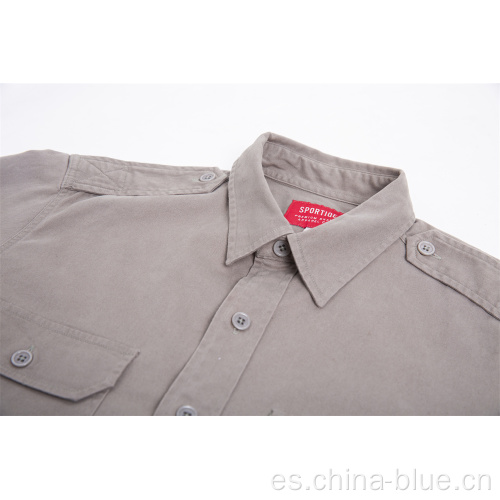 Camisa de manga larga de alta calidad para hombres 100% algodón de algodón